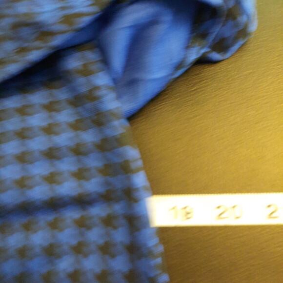 Vtg Apple Bottoms Y2K Cut Out Peplum Pencil Dress Large Blue Black Houndstooth - Picture 15 of 16